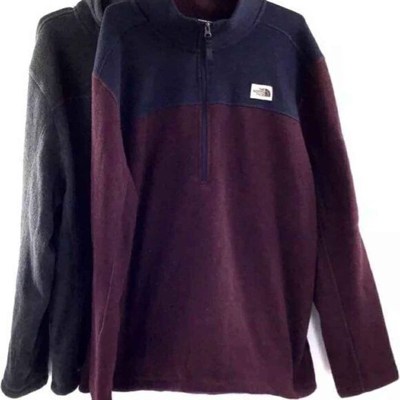 The North Face Men's 1/4 Zip Fleece Sweater Pullover Lot of 2 - Size 2XL